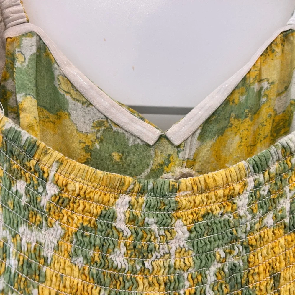 Free People Sundrenched Floral Tiered Maxi Sundress Yellow Size Medium - Picture 8 of 13